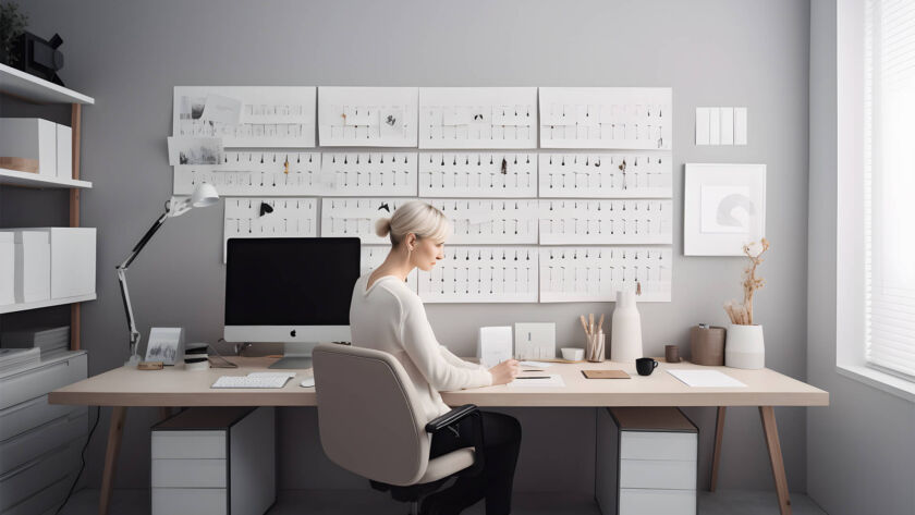 Woman in front of computer