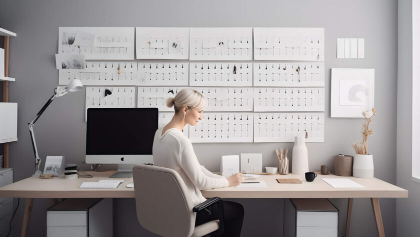 Woman in front of computer